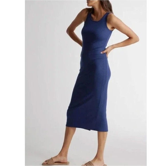 Quince Dresses & Skirts - Quince Tencel Rib Knit Sleeveless Dress / Navy / Small